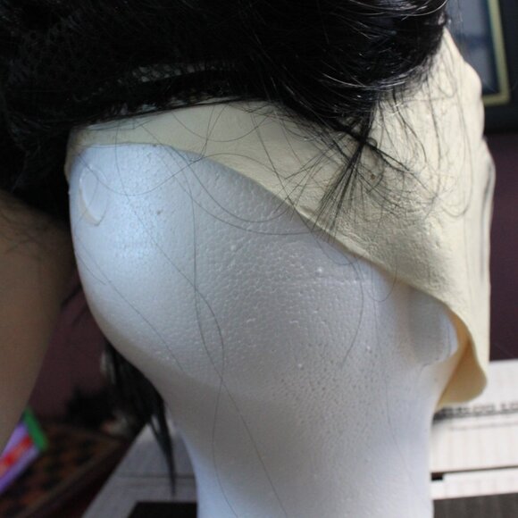 Scary Halloween Mask with Black Hair - Picture 3 of 7